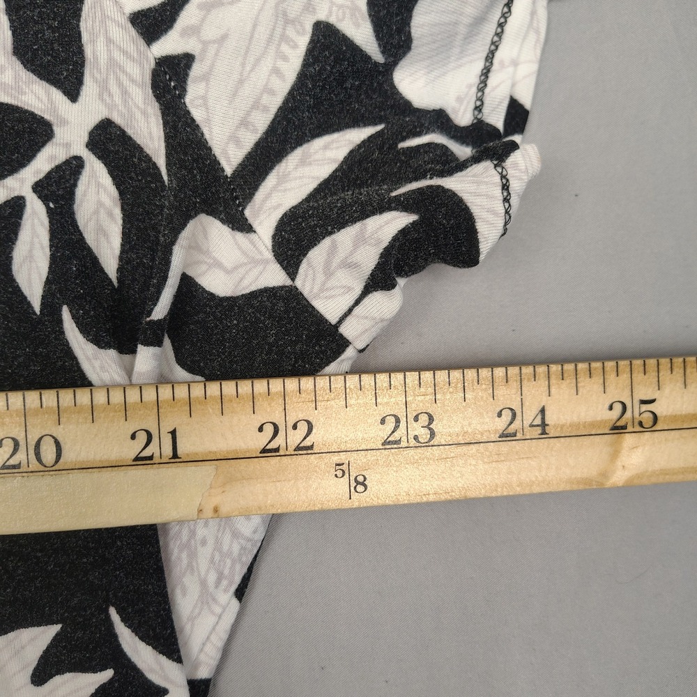 Soma Sleep Shirt Women XL Black Floral Short Sleeve Rayon Spandex Knit Nightgown - Picture 5 of 7